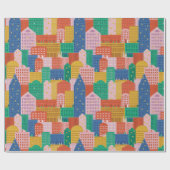 Kerstmis in de stad Kleurrijke Wrapping Paper Cadeaupapier (Vlak)