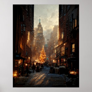 Kerstmis in de stad poster