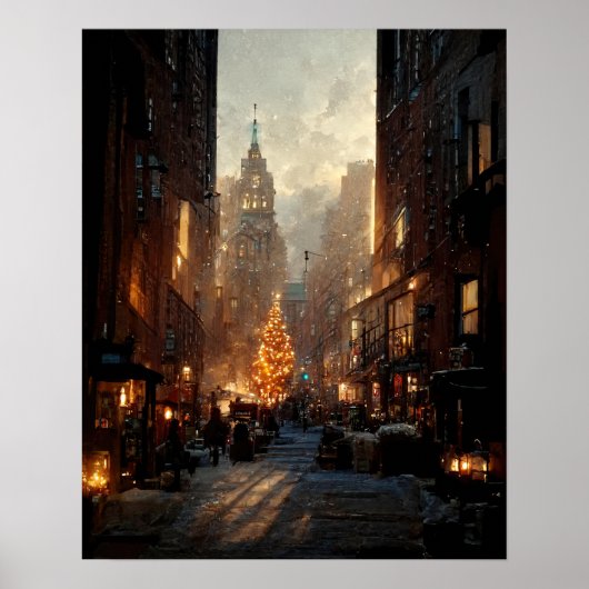 Kerstmis in de stad poster (Voorkant)