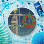 Kerstmis in de stad van 1950 papieren bordje (Feest)