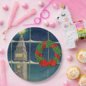 Kerstmis in de stad van 1950 papieren bordje (Feest)