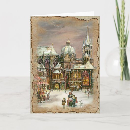 Kerstmis in de stad - Wenskaart Feestdagen Kaart (Voorkant)