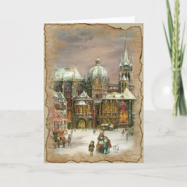 Kerstmis in de stad - Wenskaart Feestdagen Kaart