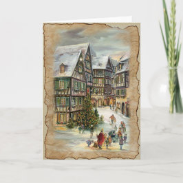 Kerstmis in de stad - Wenskaart Feestdagen Kaart