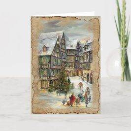 Kerstmis in de stad - Wenskaart Feestdagen Kaart