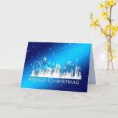 Kerstmis in de stad wenskaart kaart (Gele Bloem)