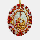 KERSTMIS ~ In de Stal ~ Keramisch Ornament (Rechts)