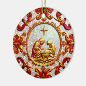 KERSTMIS ~ In de Stal ~ Keramisch Ornament (Links)