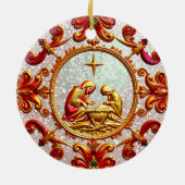 KERSTMIS ~ In de Stal ~ Keramisch Ornament (Achterkant)