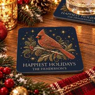 Kerstmis in de sterren Kerstcardinaal Bier Onderzetter