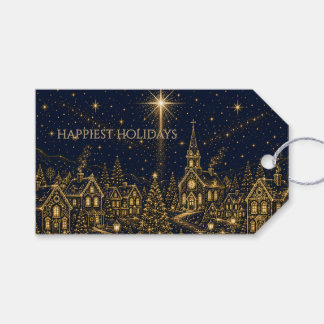 Kerstmis in de sterren | Kerstmis dorp Cadeaulabel