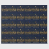 Kerstmis in de sterren | Kerstmis dorp Cadeaupapier (Vlak)