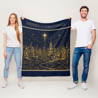 Kerstmis in de sterren | Kerstmis dorp Fleece Deken