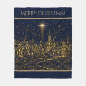 Kerstmis in de sterren | Kerstmis dorp Fleece Deken (Voorkant)
