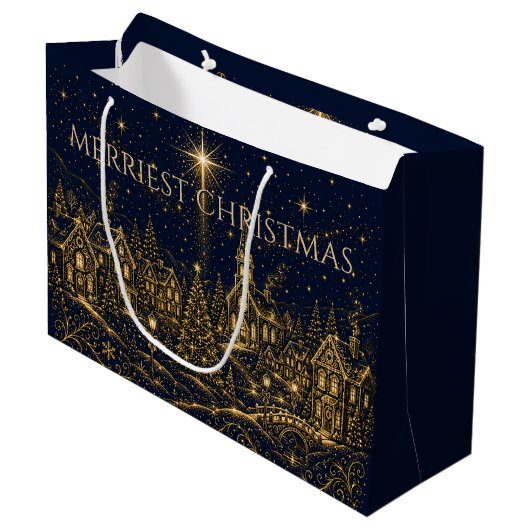 Kerstmis in de sterren | Kerstmis dorp Groot Cadeauzakje (Voorkant Gekanteld)