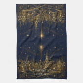 Kerstmis in de sterren | Kerstmis dorp Theedoek (Verticaal)