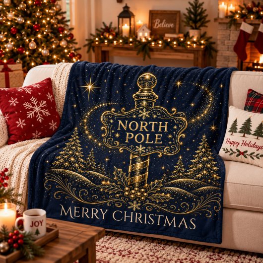 Kerstmis in de sterren | Noordpool Fleece Deken