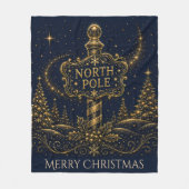 Kerstmis in de sterren | Noordpool Fleece Deken (Voorkant)