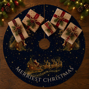 Kerstmis in de sterren Sinterklaas slee Fleece Kerstboom Rok