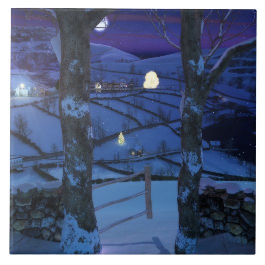 Kerstmis in de Tegel van de glen-decoratie Tegeltje (Voorkant)