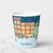 Kerstmis in de Town Holiday Paper Cups Papieren Bekers (Voorkant)