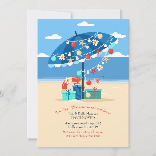 Kerstmis in de Tropen Verhuisbericht Feestdagenkaart (Voorkant)