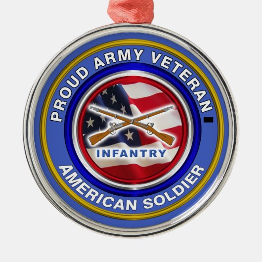 Kerstmis in de voorhoede van het leger metalen ornament (Voorkant)