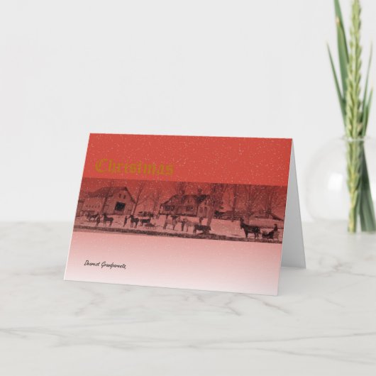 Kerstmis in de vroege jaren 1900 Maine Feestdagen Kaart (Voorkant)