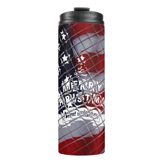 Kerstmis in de VS: Een Uitbundige Viering van Vrij Thermosbeker (Voorkant)