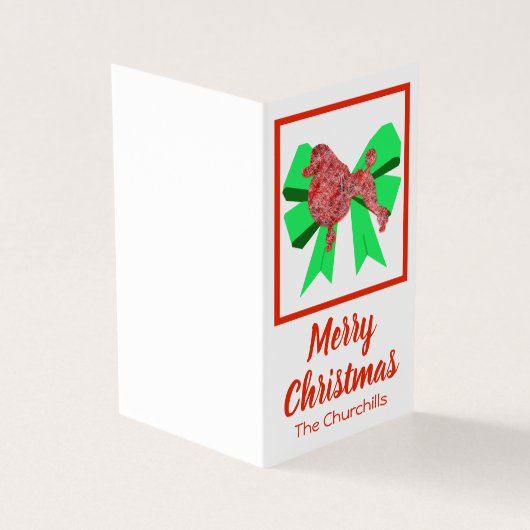 Kerstmis in de wieg en groene boeg kaart (Buitenkant)