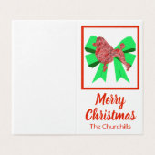 Kerstmis in de wieg en groene boeg kaart (Buitenkant ongevouwen)