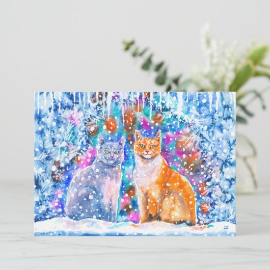 Kerstmis in de winter feestdagenkaart (Staand voorkant)