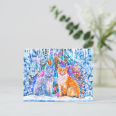 Kerstmis in de winter feestdagenkaart (Staand voorkant)