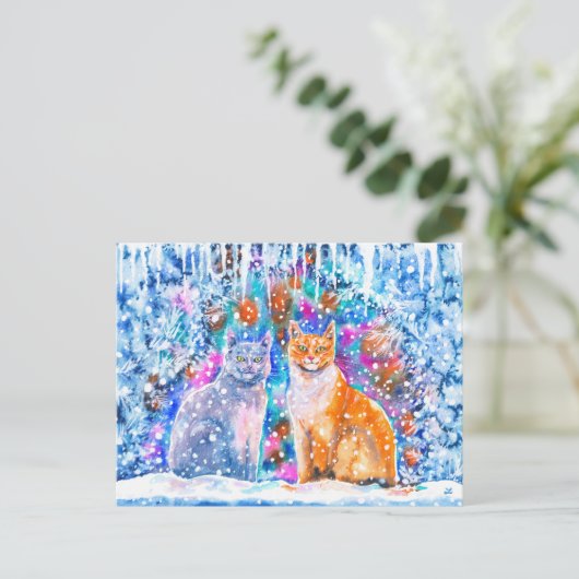 Kerstmis in de winter feestdagenkaart (Staand voorkant)