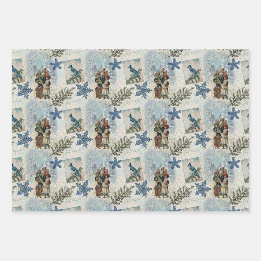 Kerstmis in de winter inpakpapier vel (Voorkant)