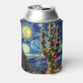 Kerstmis in de woestijn Zuidwest Saguaro Cactus Blikjeskoeler (Blikje Achterkant)