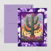 Kerstmis in de woestijn Zuidwest Saguaro Cactus Briefkaart (Voorkant / Achterkant)