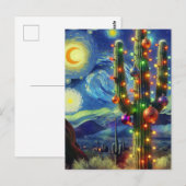 Kerstmis in de woestijn Zuidwest Saguaro Cactus Briefkaart (Voorkant / Achterkant)