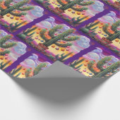 Kerstmis in de woestijn Zuidwest Saguaro Cactus Cadeaupapier (Hoek)