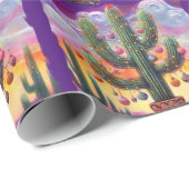 Kerstmis in de woestijn Zuidwest Saguaro Cactus Cadeaupapier (Rol Hoek)