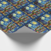 Kerstmis in de woestijn Zuidwest Saguaro Cactus Cadeaupapier (Hoek)