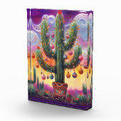 Kerstmis in de woestijn Zuidwest Saguaro Cactus Fotoblokken (Rechts)