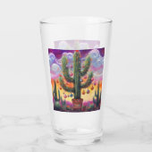 Kerstmis in de woestijn Zuidwest Saguaro Cactus Glas (Achterkant)
