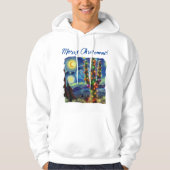 Kerstmis in de woestijn Zuidwest Saguaro Cactus Hoodie (Voorkant)