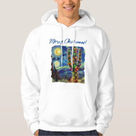 Kerstmis in de woestijn Zuidwest Saguaro Cactus Hoodie