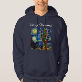 Kerstmis in de woestijn Zuidwest Saguaro Cactus Hoodie