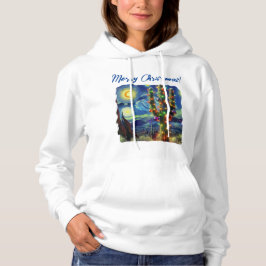 Kerstmis in de woestijn Zuidwest Saguaro Cactus Hoodie