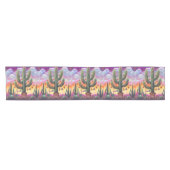 Kerstmis in de woestijn Zuidwest Saguaro Cactus Korte Tafelloper (Horizontaal)