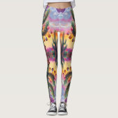 Kerstmis in de woestijn Zuidwest Saguaro Cactus Leggings (Voorkant)