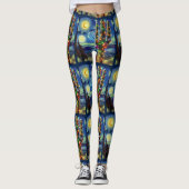 Kerstmis in de woestijn Zuidwest Saguaro Cactus Leggings (Voorkant)